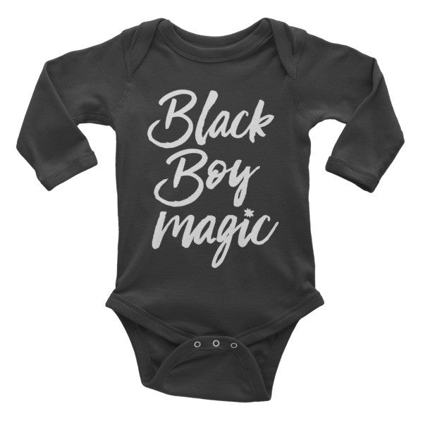 Black Boy Magic Infant Onesie (Long Sleeve)