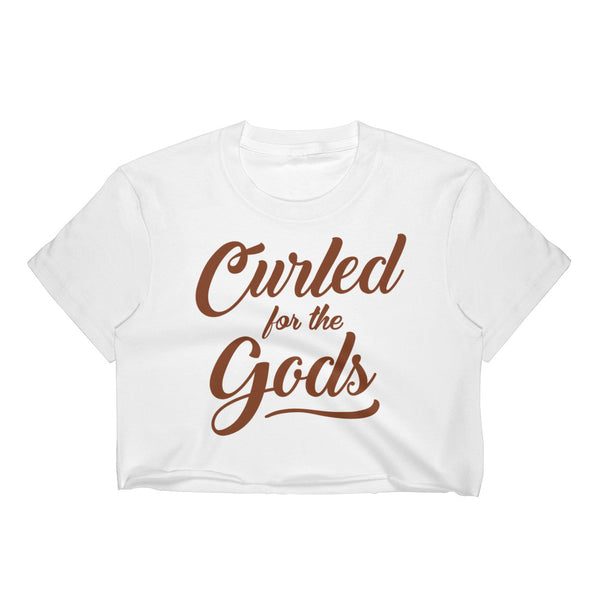 CURLED FOR THE GODS - Women's Crop Top (WHITE)
